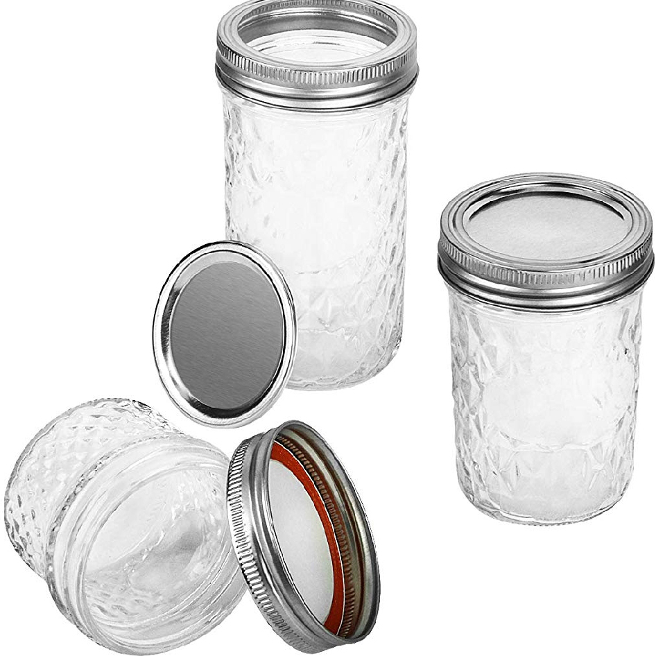 wholesale 4oz 6oz 8oz jam glass jars wide mouth mason glass jar