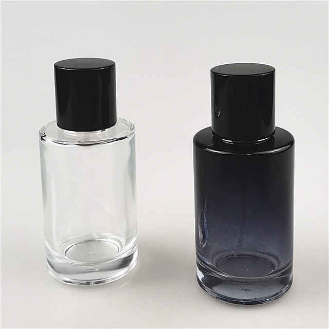wholesale 50 ml 30 ml black round glass bottle for perfume with spray