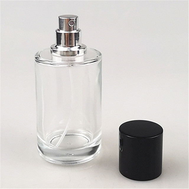 wholesale 50 ml 30 ml black round glass bottle for perfume with spray