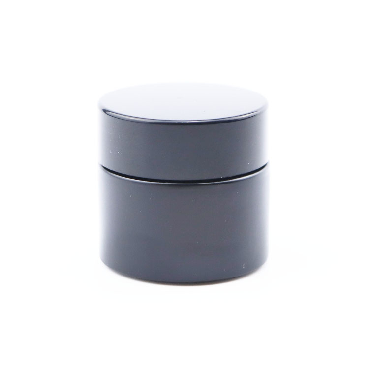 wholesale 50 ml cosmetic glass empty matte black jar fancy shape cream container