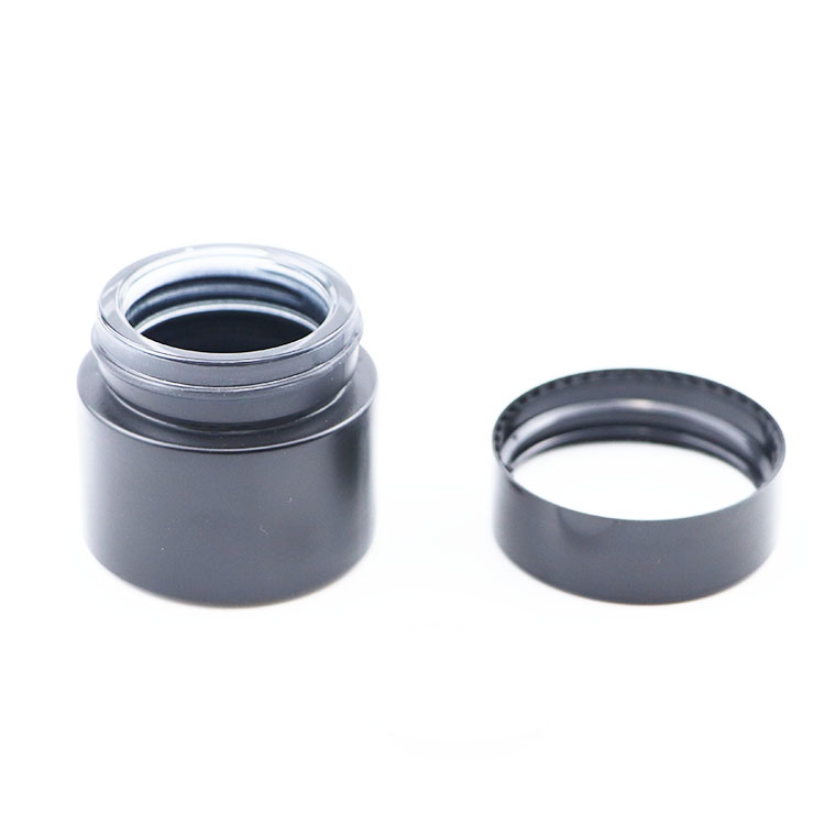 wholesale 50 ml cosmetic glass empty matte black jar fancy shape cream container