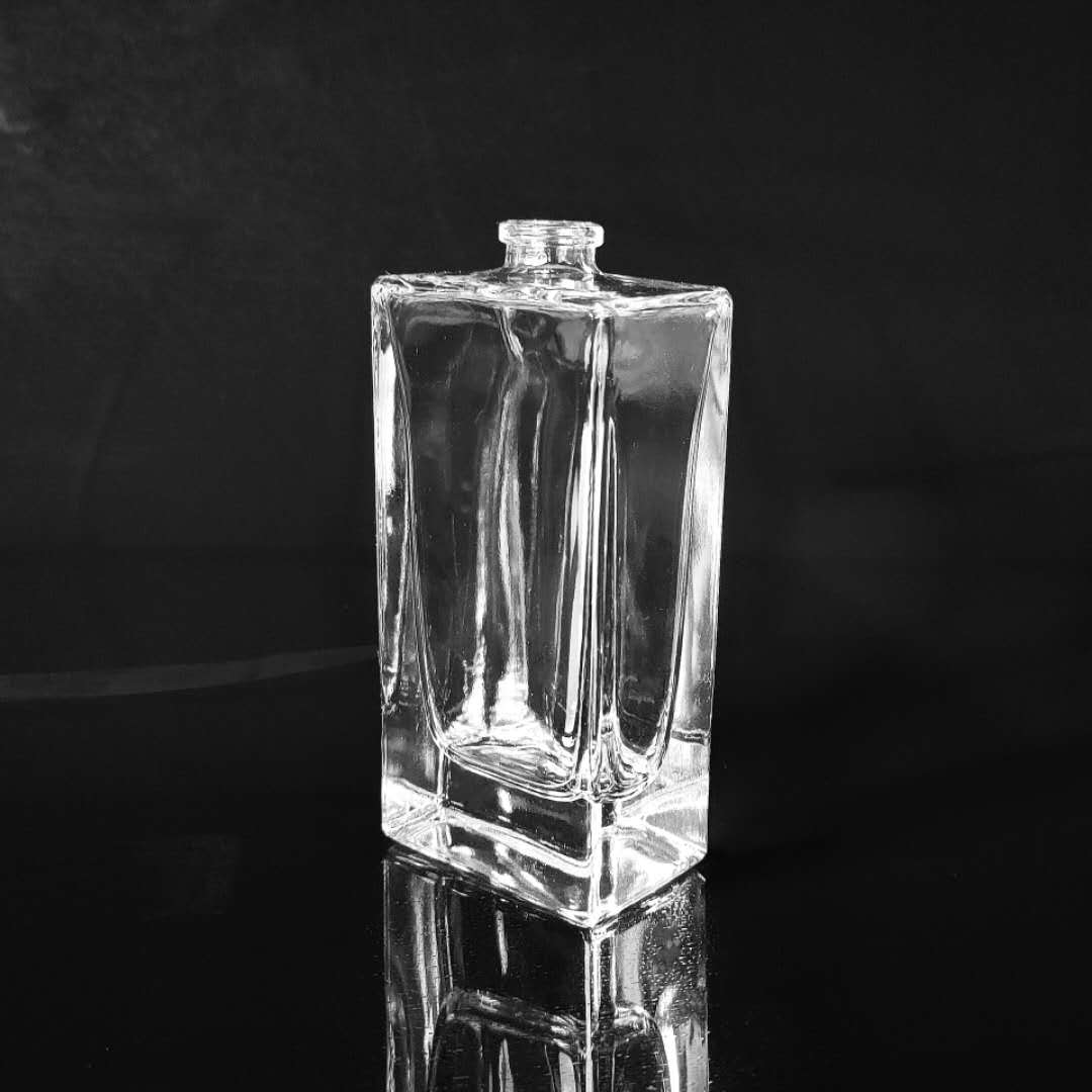wholesale 50 ml empty square thicken bottom transparent glass perfume spray bottles