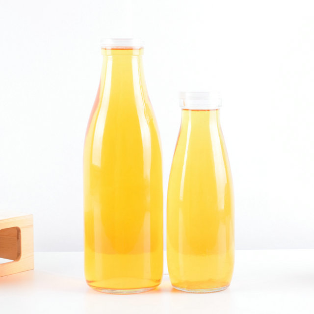 wholesale 500ml 1000ml Glass Milk Bottle Juice Bottle Beverage Bottle with lid