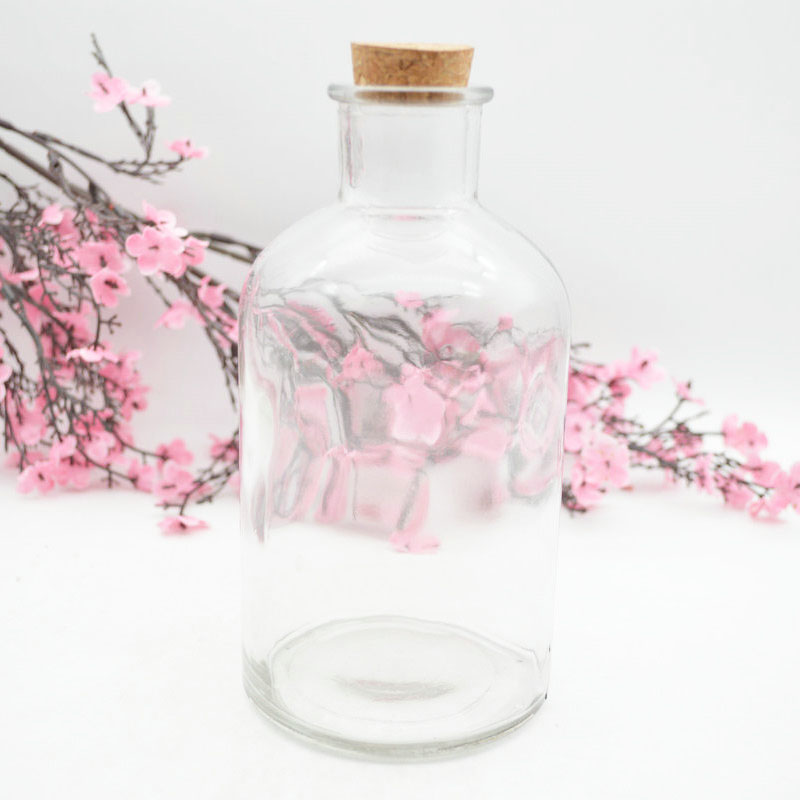 wholesale 500ml Laboratory glass reagent bottle with cork & stopper