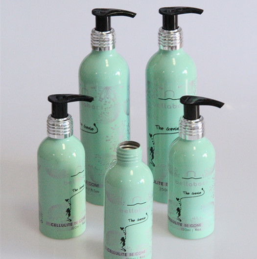 wholesale 500ml aluminum cosmetic bottle blue cosmetic pump bottles