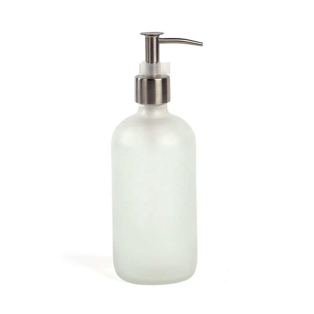wholesale 500ml empty lotion bottles cosmetic glass liquid soap with pump
