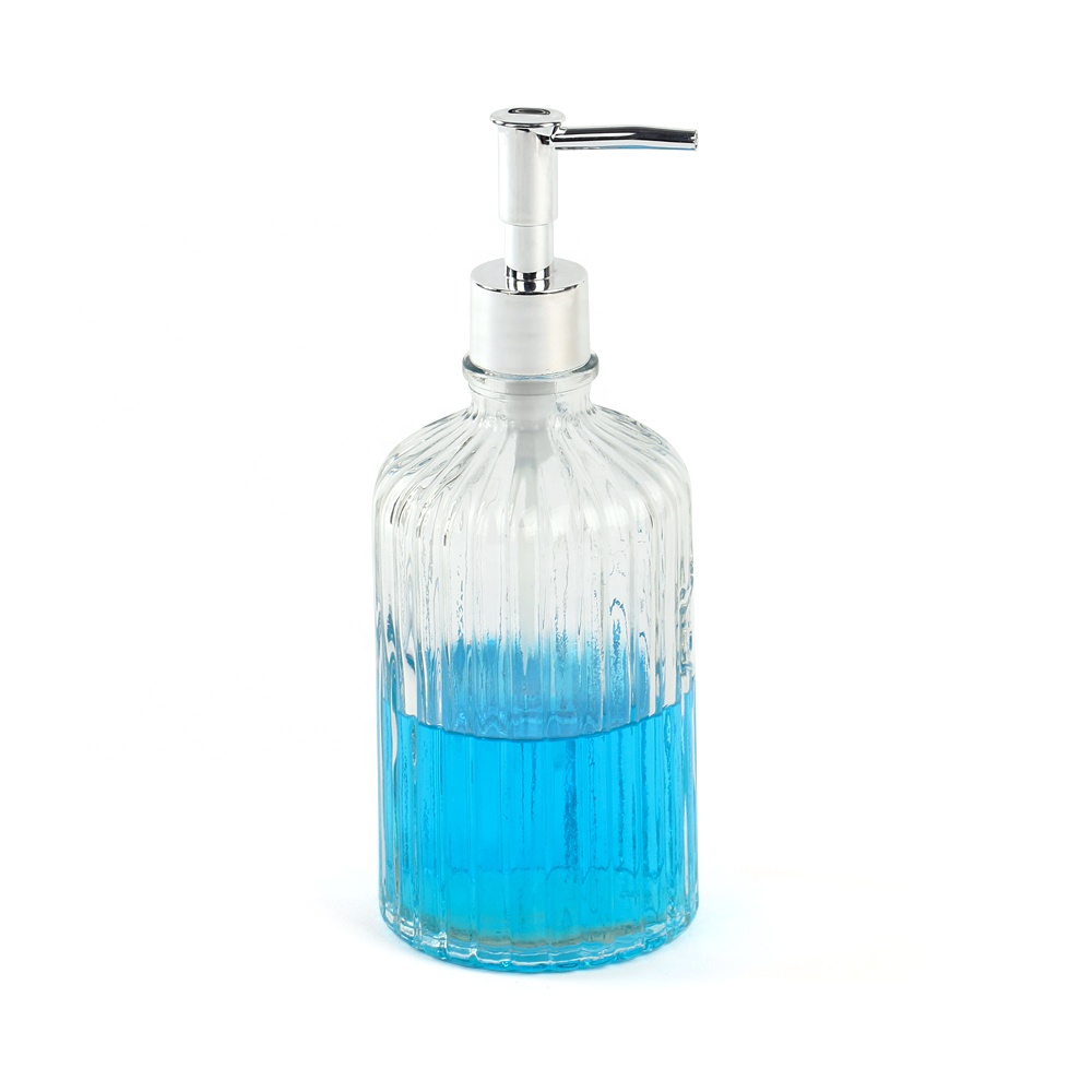 wholesale 500ml empty lotion bottles cosmetic glass liquid soap with pump