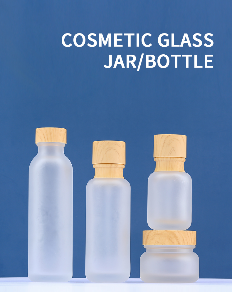 wholesale 50g frosted glass jar luxury cosmetic jar clear frosted glass cream jar