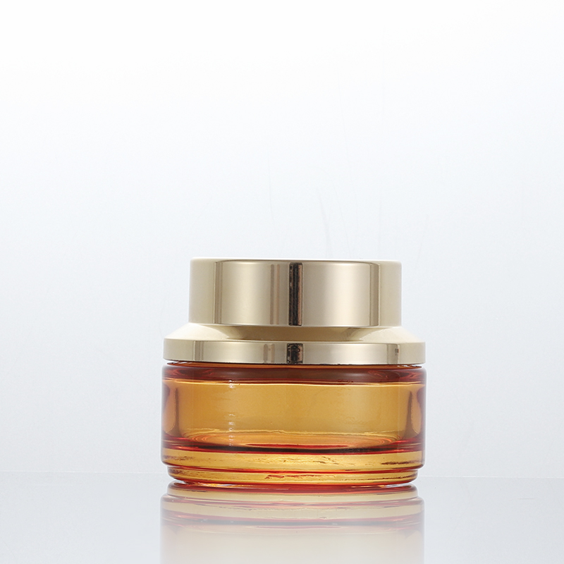 wholesale 50g glass cosmetic jars custom glass jar with gold lid with cream jar