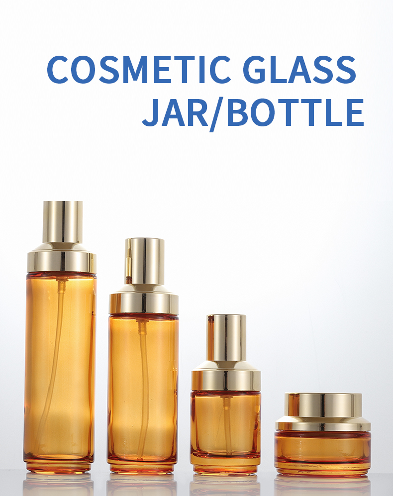 wholesale 50g glass cosmetic jars custom glass jar with gold lid with cream jar