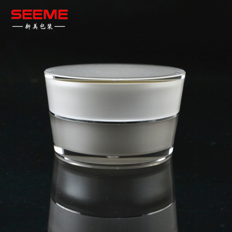 wholesale 50g plastic cosmetic jar grey blue acrylic cream container tapered shape jar