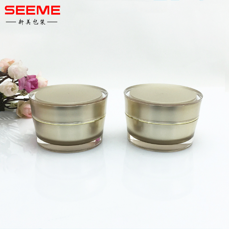 wholesale 50g plastic cosmetic jar grey blue acrylic cream container tapered shape jar