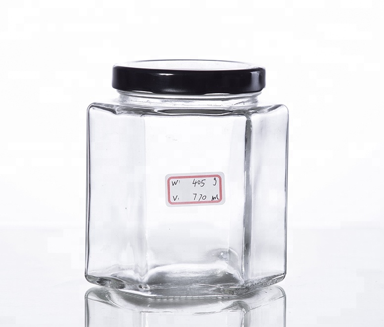 wholesale 50ml / 100ml / 250ml / 500ml / 1000ml hexagon glass canning jars