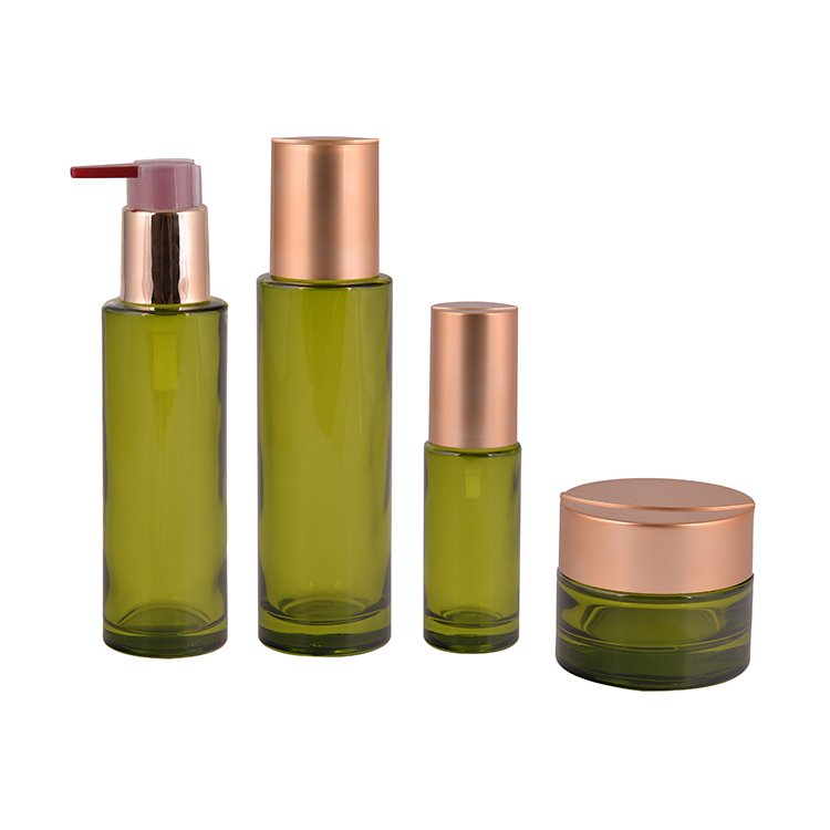 wholesale 50ml 100ml lotion pump skin care custom glass bottle for cosmetic