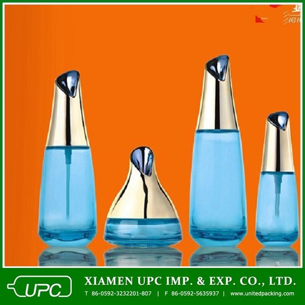 wholesale 50ml 100ml lotion pump skin care custom glass bottle for cosmetic