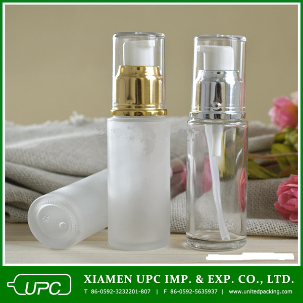 wholesale 50ml 100ml lotion pump skin care custom glass bottle for cosmetic