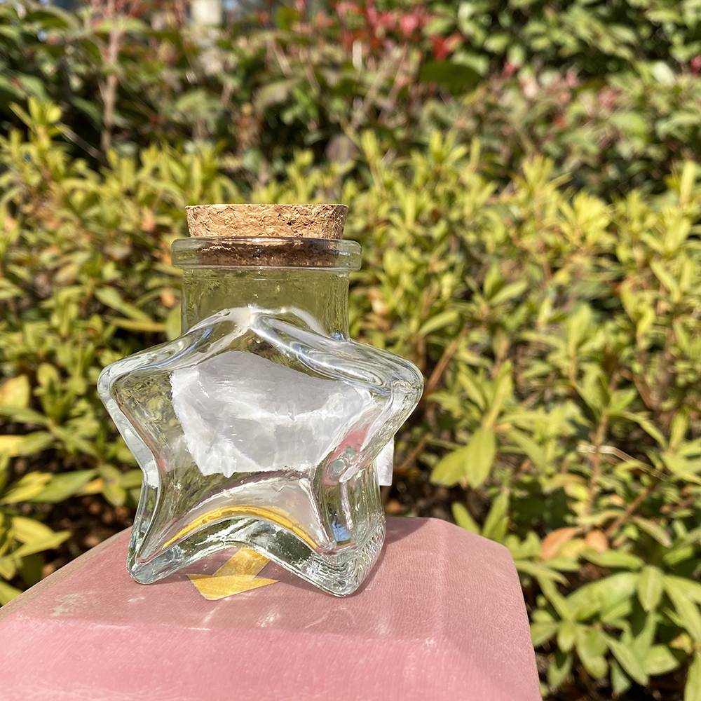 wholesale 50ml 150ml 500ml 800ml candy jar star pentagram shaped wishing glass bottles for wedding gift with cork