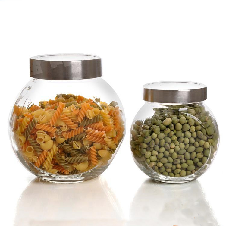 wholesale 50ml 180ml 380ml 500ml unique shape sealed glass candy jar with acrylic cap