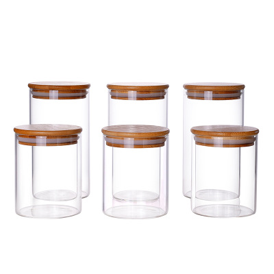 wholesale 50ml 80ml 100ml 120ml glass cork spice jars bottle set cheap with wood lids
