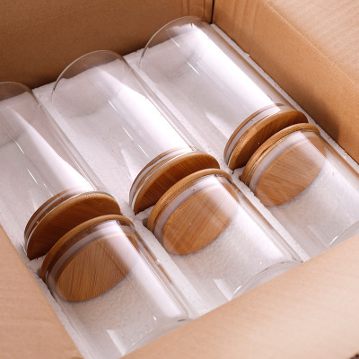 wholesale 50ml 80ml 100ml 120ml glass cork spice jars bottle set cheap with wood lids