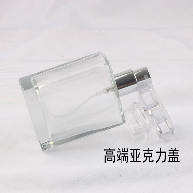 wholesale 50ml black colour glass perfume bottle with spray cap