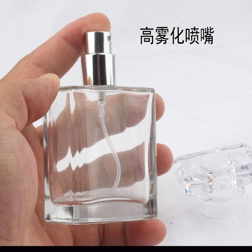 wholesale 50ml black colour glass perfume bottle with spray cap