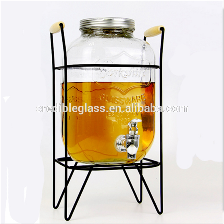 wholesale 5L glass beverage dispenser larger beverage jar