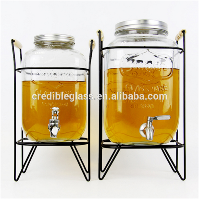 wholesale 5L glass beverage dispenser larger beverage jar
