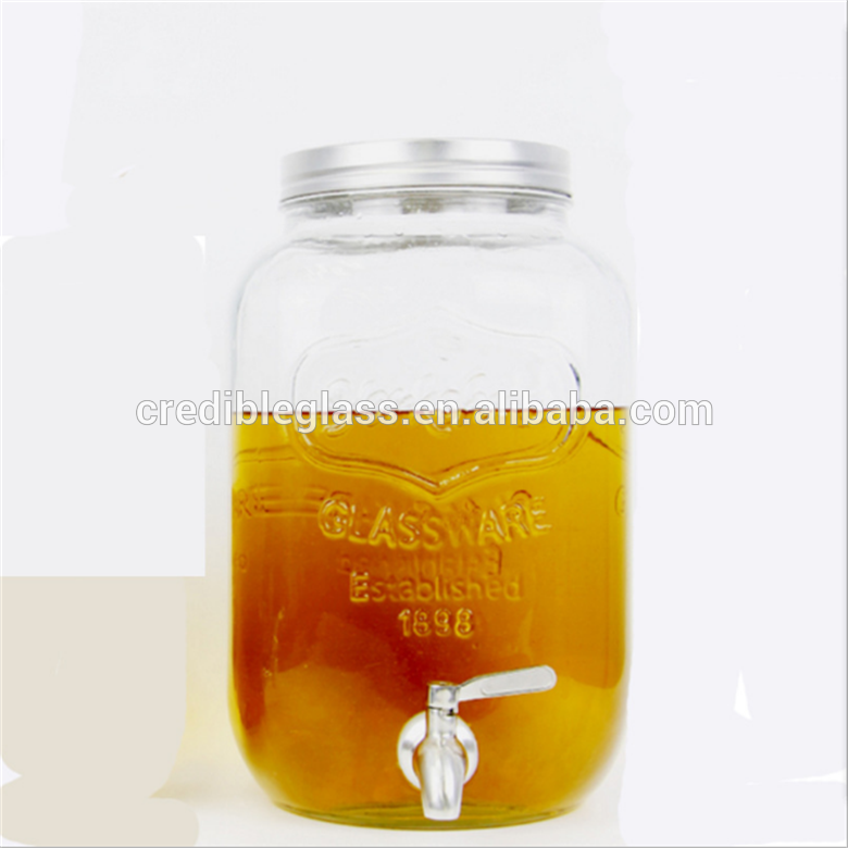 wholesale 5L glass beverage dispenser larger beverage jar