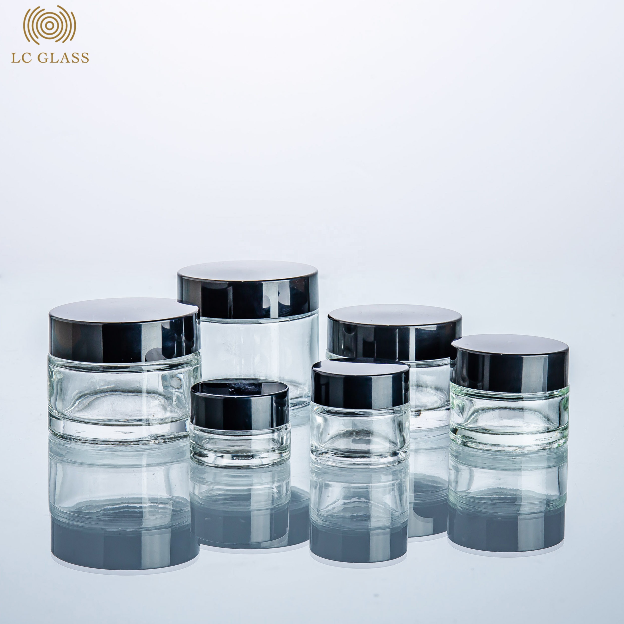 wholesale 5g 10g 15g 20g 30g 50g 80g 100g clear cosmetic jar glass cosmetic cream jar jars for empty lip balm