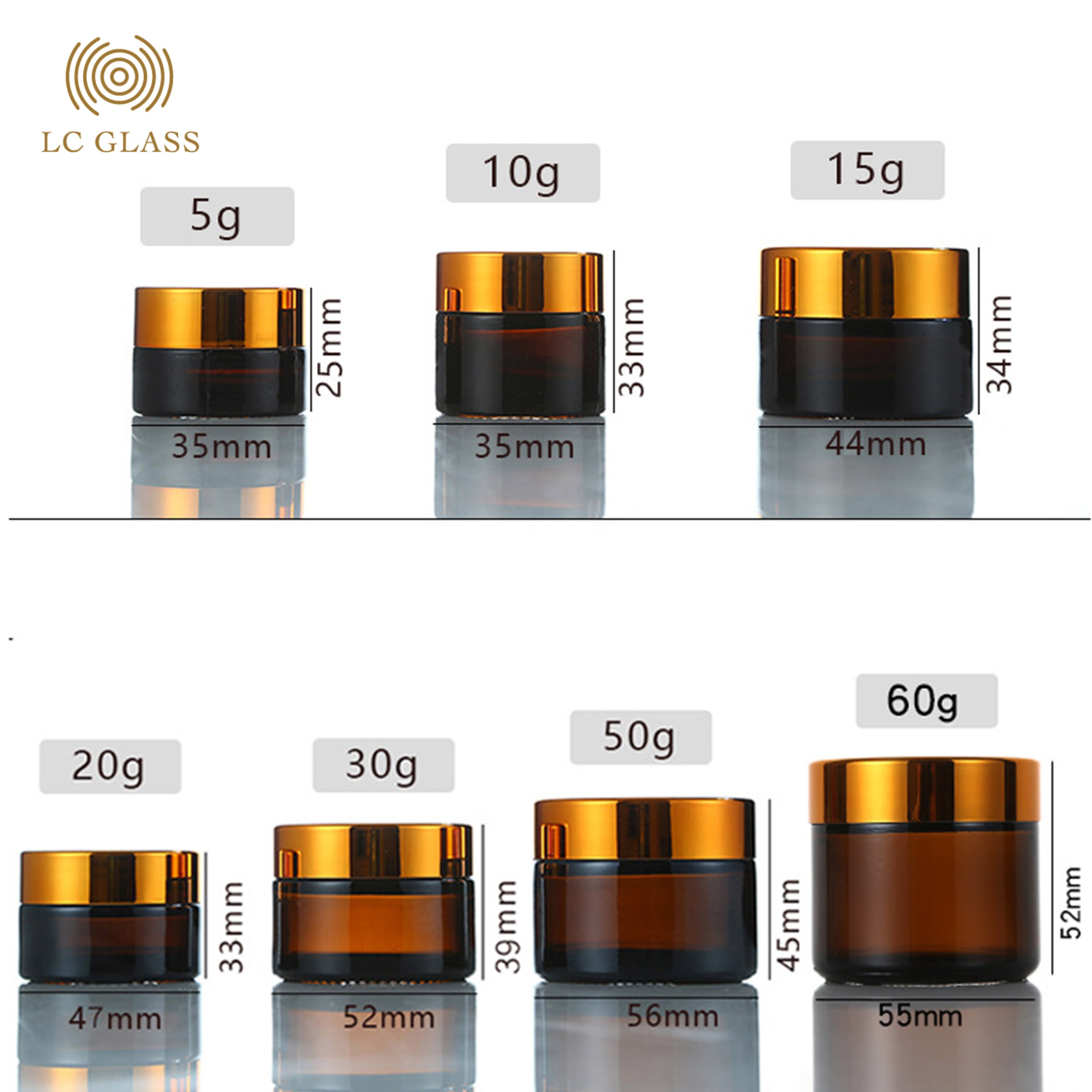 wholesale 5g 10g 15g 20g 30g 50g 80g 100g clear cosmetic jar glass cosmetic cream jar jars for empty lip balm