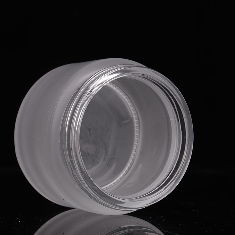 wholesale 5g 10g 15g 20g 30ml 50g 60g clear frosted glass jar with bamboo lid for cosmetic skincare scrub cream custom