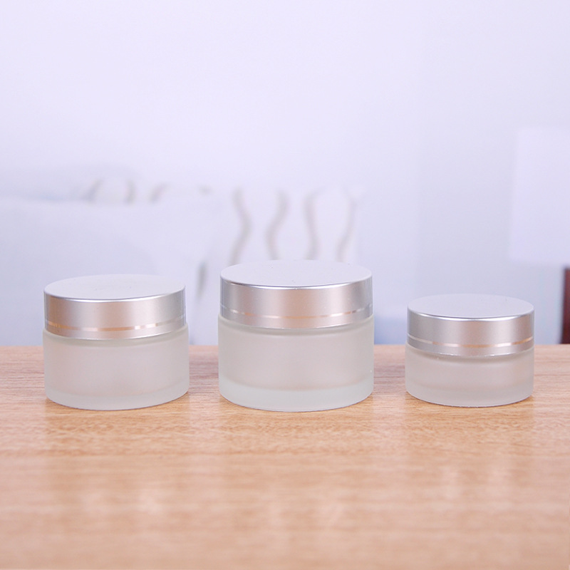 wholesale 5g 10g 20g 100g 50g frosted round screw top body lotion containers eye cream skin care cream jar cosmetic glass jar