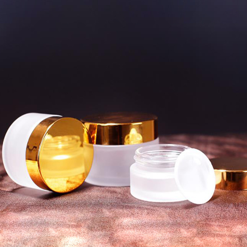 wholesale 5g 10g 20g 100g 50g frosted round screw top body lotion containers eye cream skin care cream jar cosmetic glass jar