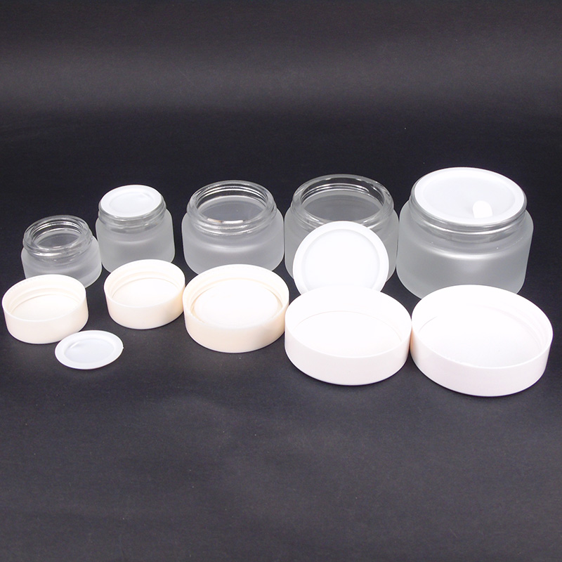 wholesale 5g 10g 20g 30g 50g 100g frost clear round cosmetic skin care cream glass jar