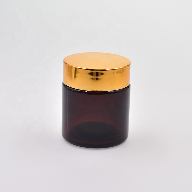 wholesale 5g 10g 20g 30g 50g amber round screw top body lotion containers eye cream skin care cream jar cosmetic glass jar