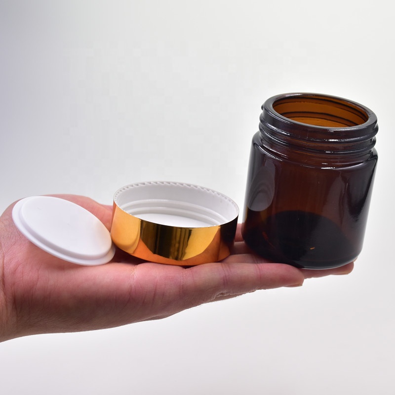 wholesale 5g 10g 20g 30g 50g amber round screw top body lotion containers eye cream skin care cream jar cosmetic glass jar