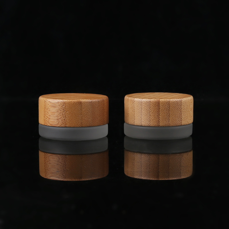 wholesale 5g 20g 30g 50g 100g 200g frosted clear Glass face cream Jar with bamboo lid
