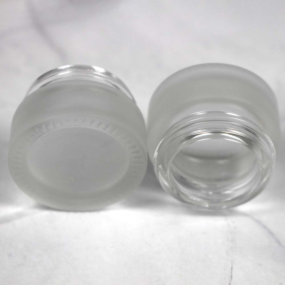 wholesale 5g miniLCosmetic frosted glass cream jar friendly ecological bamboo lid wood cap skin care packaging