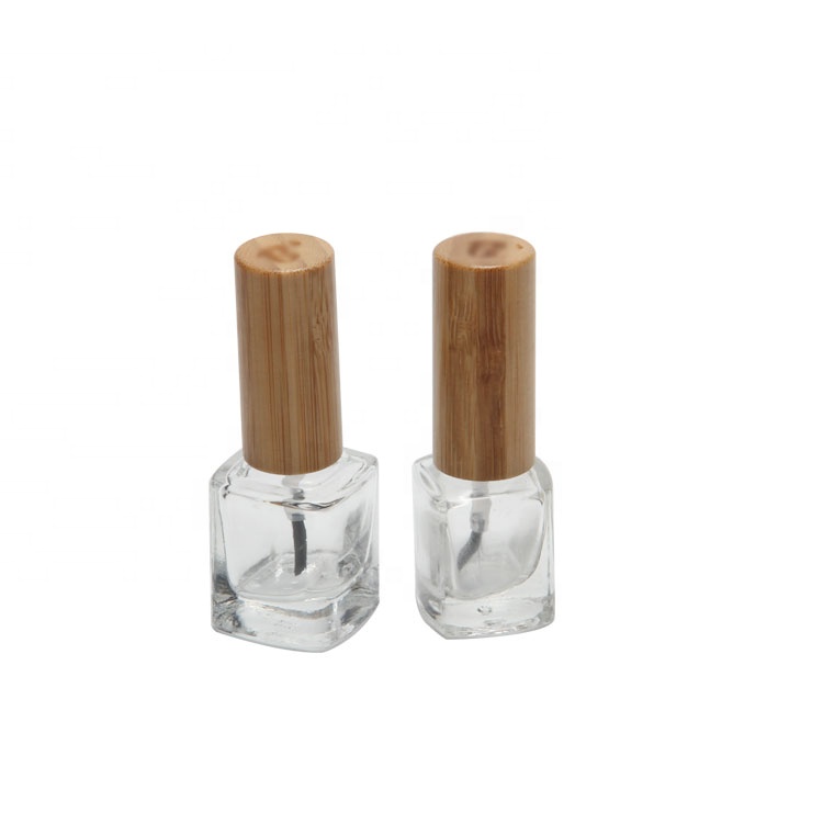 wholesale 5ml 10ml empty eco friendly bottle nail polish with bamboo cap