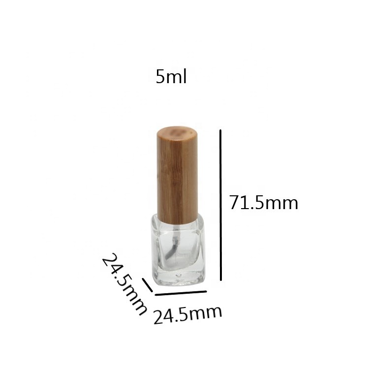 wholesale 5ml 10ml empty eco friendly bottle nail polish with bamboo cap
