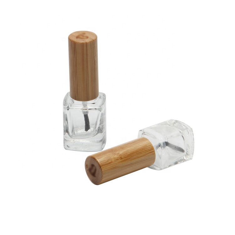 wholesale 5ml 10ml empty eco friendly bottle nail polish with bamboo cap