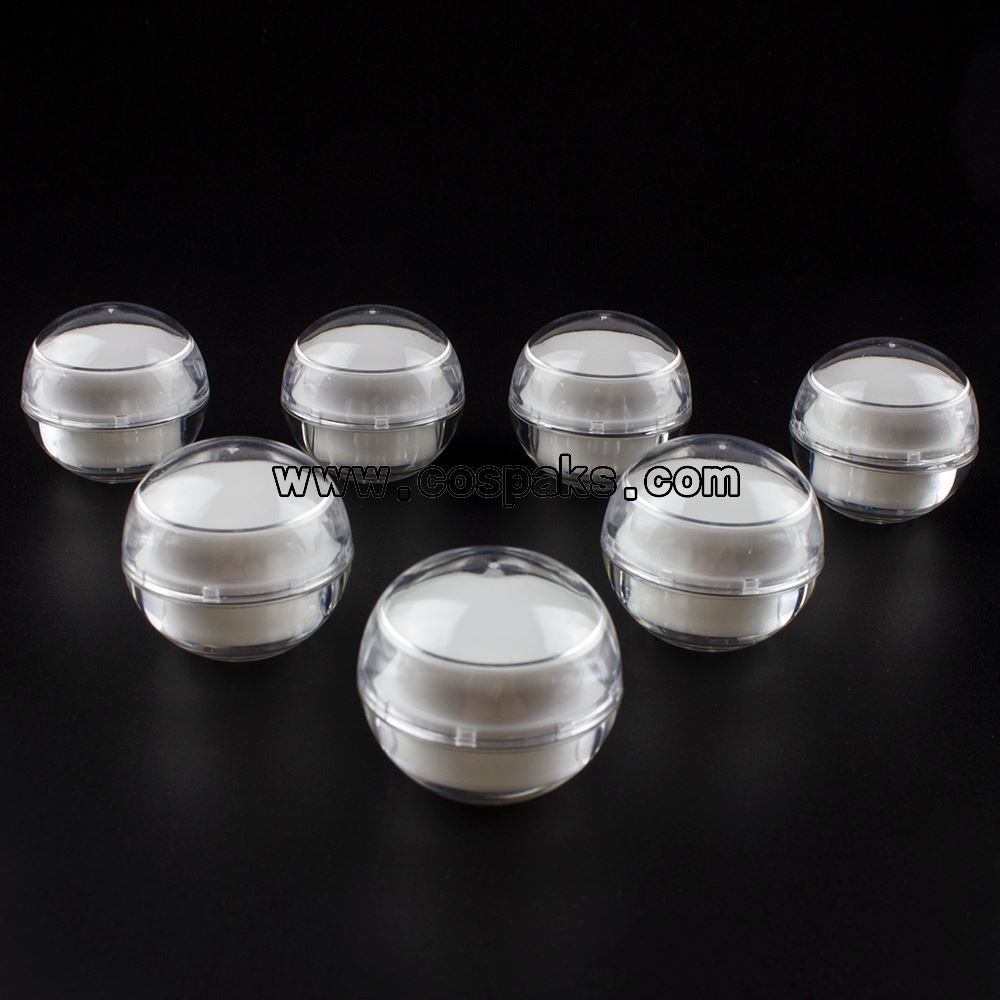 wholesale 5ml mini jars for cosmetics, 5ml ball shape small pot, white empty 5ml cosmetic sample containers