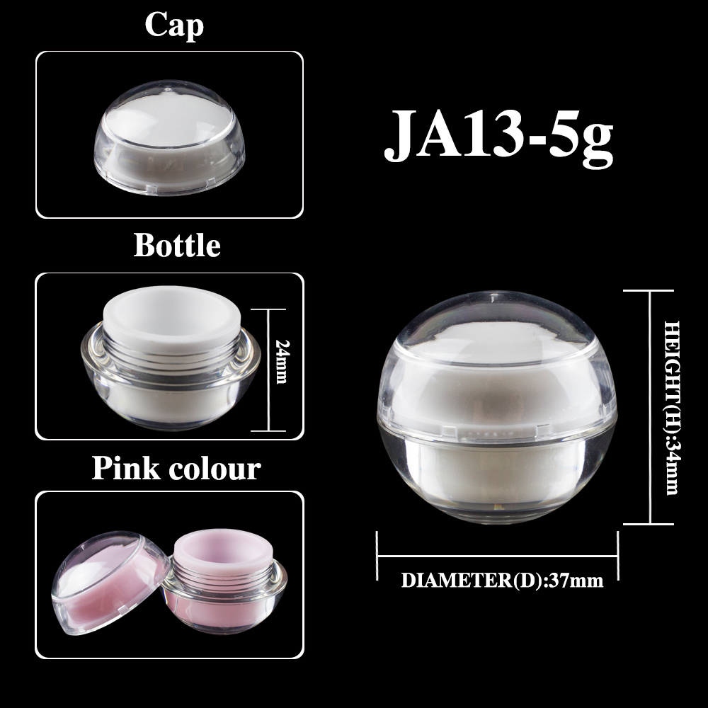 wholesale 5ml mini jars for cosmetics, 5ml ball shape small pot, white empty 5ml cosmetic sample containers