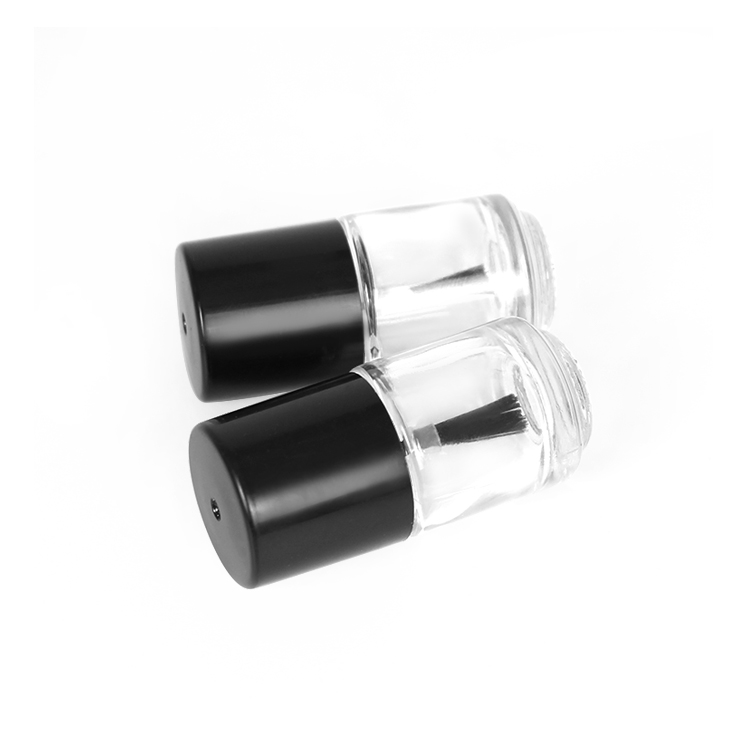 wholesale 5ml round mini clear glass nail polish oil bottle