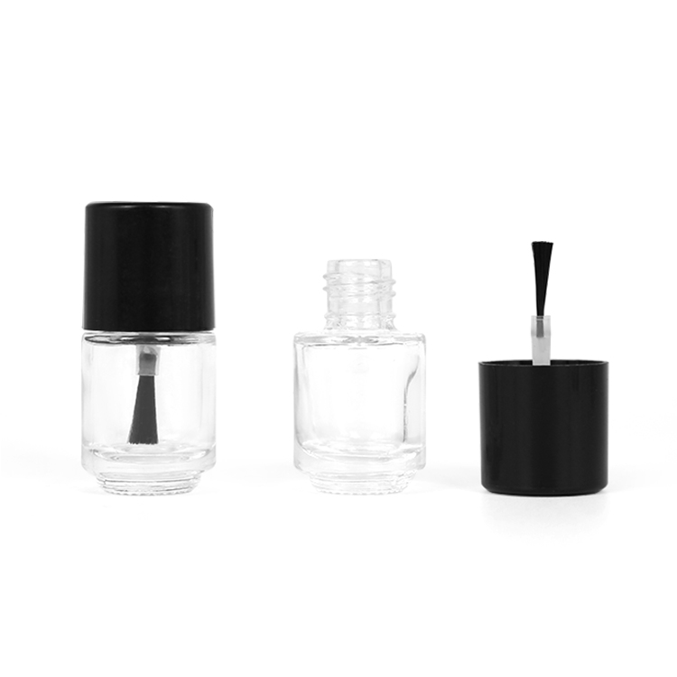 wholesale 5ml round mini clear glass nail polish oil bottle