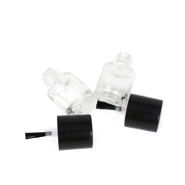 wholesale 5ml round mini clear glass nail polish oil bottle