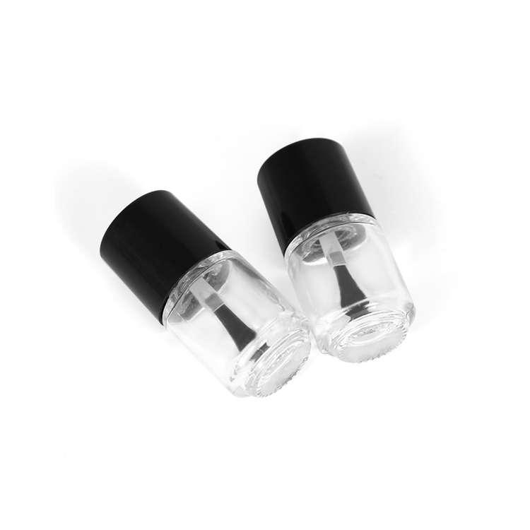 wholesale 5ml round mini clear glass nail polish oil bottle