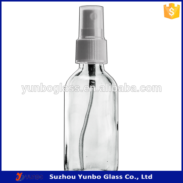 wholesale 60ml 2oz clear empty round boston glass bottle /boston round glass bottle with screw cap