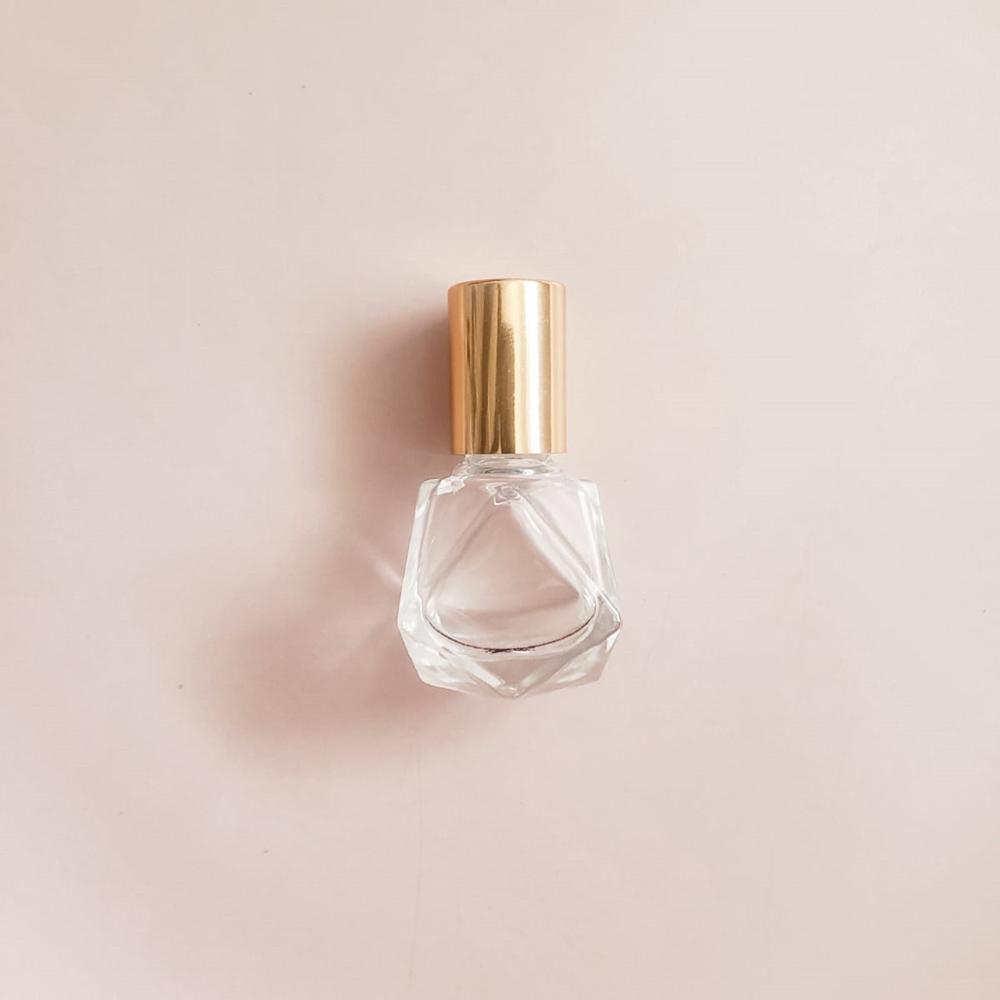 wholesale 6ml 8ml 10ml mini glass bottle perfume/essential oil roller bottle with gold lid